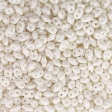 Matubo SuperDuo Czech Beads 2.5x5mm - White Luster - 10g