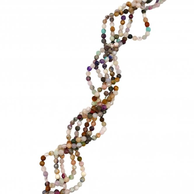 Mixed Gemstone Faceted Round Beads 2mm - 37cm String (Approx. 180pcs)