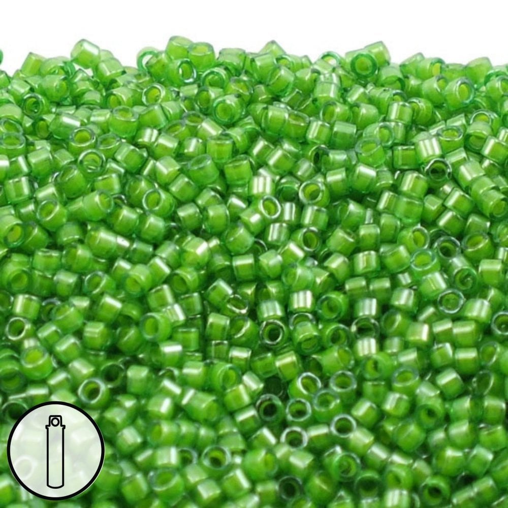 Miyuki Delica Seed Beads DBS0046/DBS046 DBS46 15/0 Transparent Silver Lined Green 5 Grams