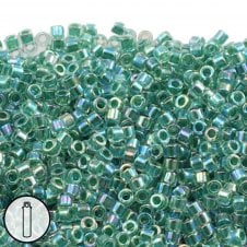 Miyuki 11/0 Delica Seed Bead - Lined Lime AB (DB060) - 5g