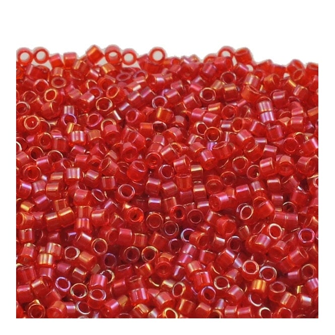  11/0 Delica Seed Bead - Red Lined Red AB (DB295) - 5g