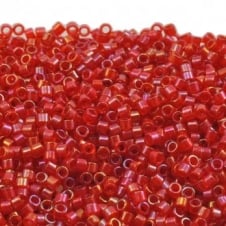 Miyuki 11/0 Delica Seed Bead - Red Lined Red AB (DB295) - 5g