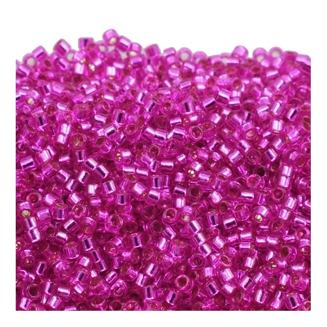  11/0 Delica Seed Bead - Silver Lined Bright Fuchsia (DB13400) - 5g