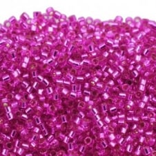 Miyuki 11/0 Delica Seed Bead - Silver Lined Bright Fuchsia (DB13400) - 5g