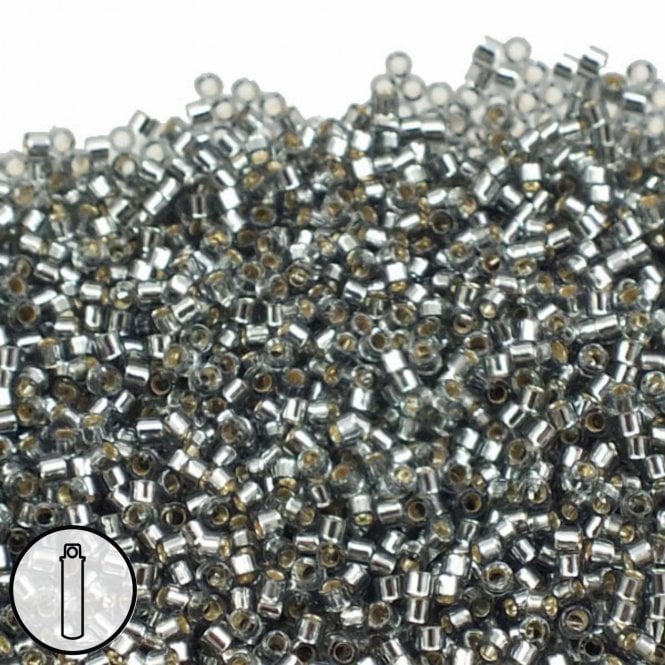  11/0 Delica Seed Bead - Silver Lined Grey (DB048) - 5g