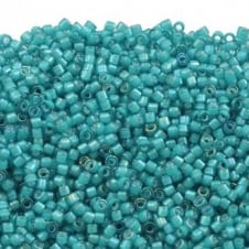 Miyuki 11/0 Delica Seed Bead - White Lined Teal (DB1782) - 5g