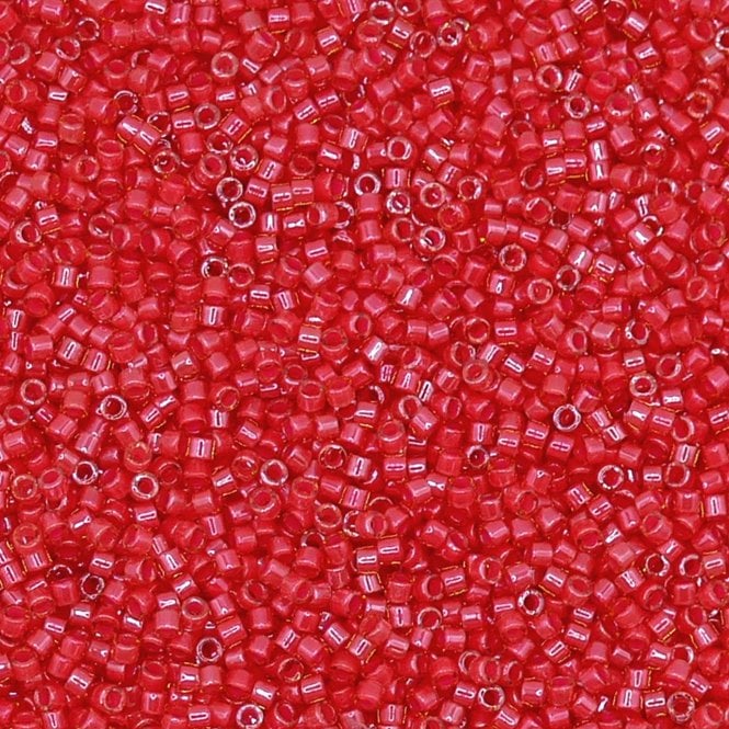  11/0 Delica Seed Beads - Luminous Poppy Red (DB2051) - 5g