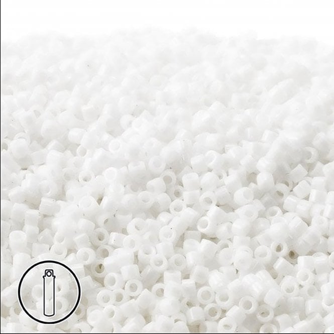  11/0 Delica Seed Beads - Opaque Chalk White (DB200) - 5g