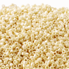 Miyuki 11/0 Delica Seed Beads - Opaque Cream AB (DB157) - 5g