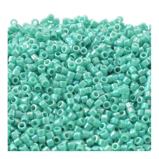  11/0 Delica Seed Beads - Opaque Turquoise AB (DB166) - 5g