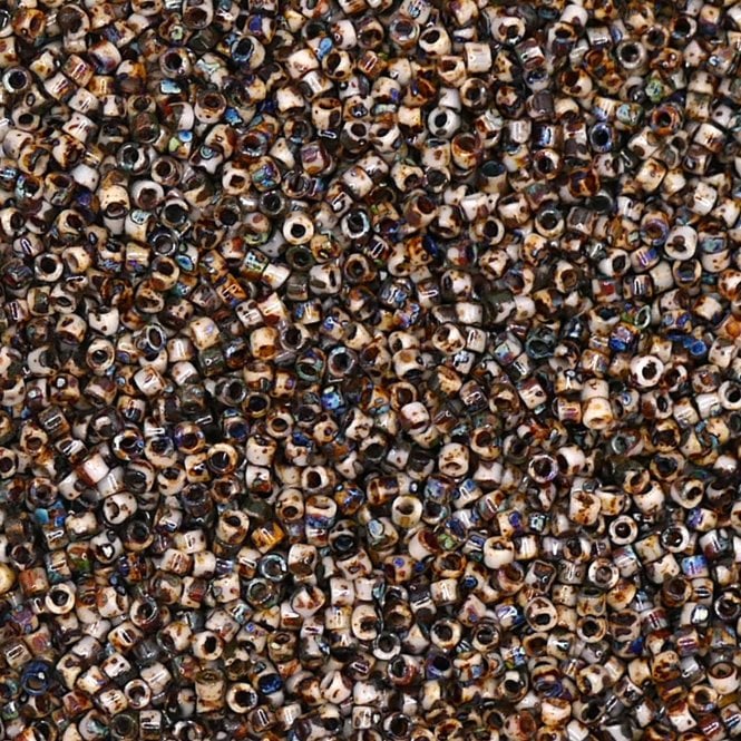  11/0 Delica Seed Beads - Picasso Brown Tan Matte (DB2267) - 5g