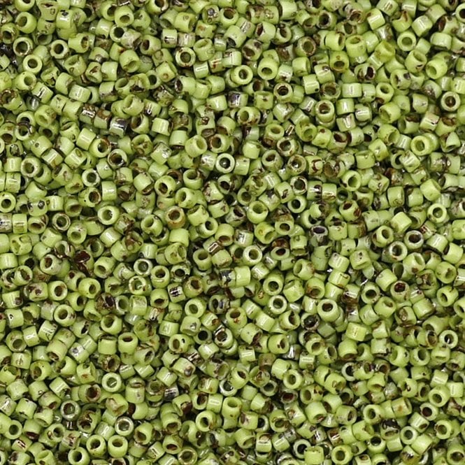  11/0 Delica Seed Beads - Picasso Chartreuse Matte (DB2265) - 5g