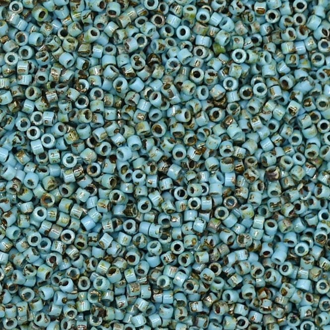  11/0 Delica Seed Beads - Picasso Seafoam Green (DB2264) - 5g