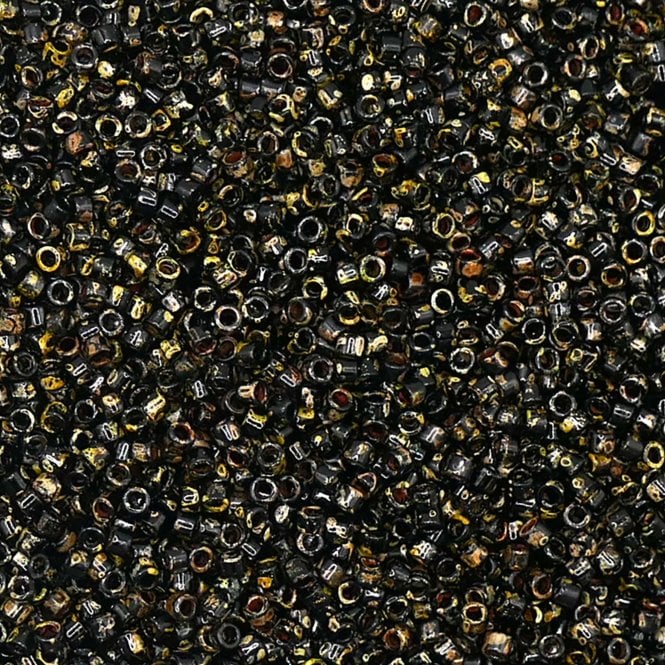  11/0 Delica Seed Beads - Picasso Smoky Black Matte (DB2261) - 5g