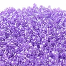 Miyuki 11/0 Delica Seed Beads - Purple Lined Crystal (DB249) - 5g