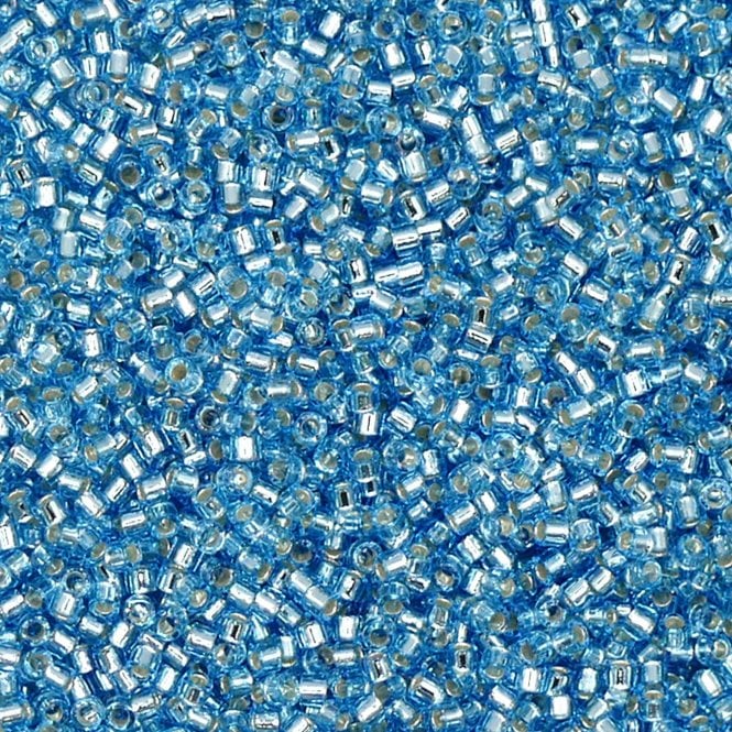  11/0 Delica Seed Beads - Silver Lined Aqua (DB044) - 5g
