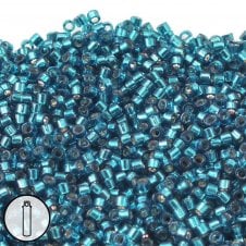 Miyuki 11/0 Delica Seed Beads - Silver Lined Blue Zircon (DB608) - 5g