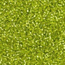 Miyuki 11/0 Delica Seed Beads - Silver Lined Chartreuse (DB147) - 5g