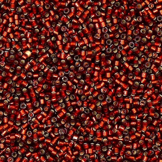 11/0 Delica Seed Beads - Silver Lined Dark Cranberry (DB1201) - 5g