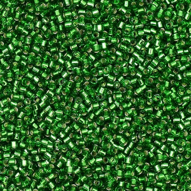  11/0 Delica Seed Beads - Silver Lined Light Green (DB046) - 5g