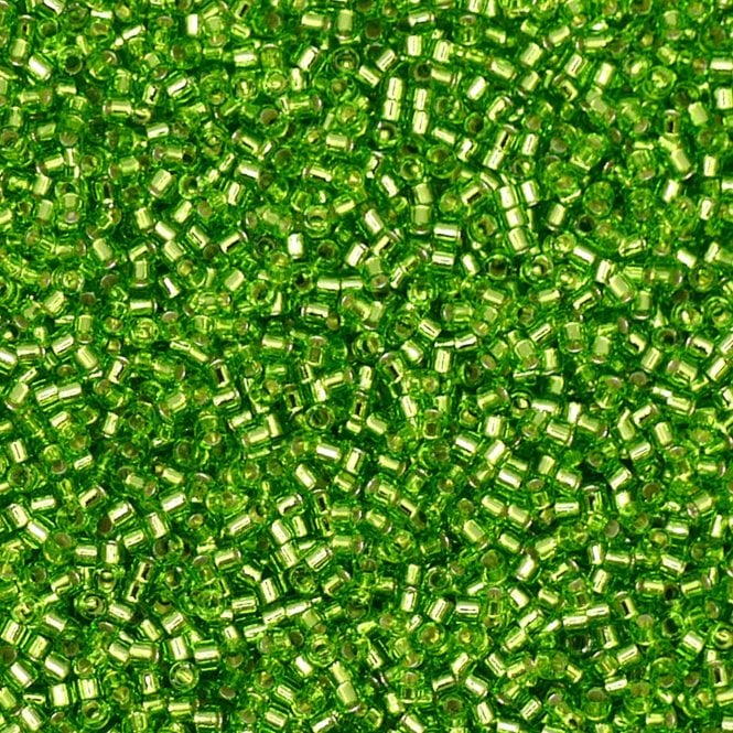  11/0 Delica Seed Beads - Silver Lined Lime (DB1206) - 5g