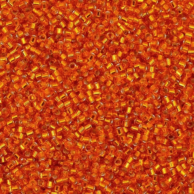  11/0 Delica Seed Beads - Silver Lined Orange (DB045) - 5g