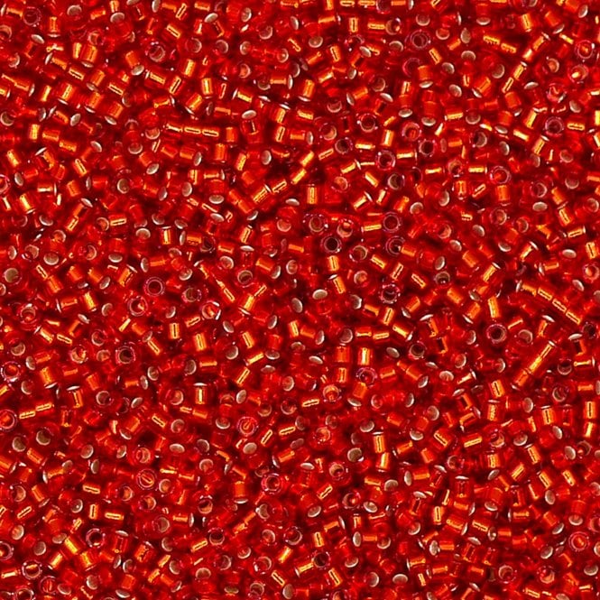  11/0 Delica Seed Beads - Silver Lined Red/Orange (DB043) - 5g