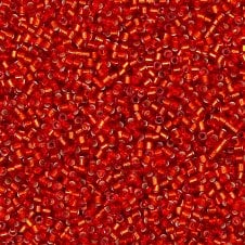 Miyuki 11/0 Delica Seed Beads - Silver Lined Red/Orange (DB043) - 5g
