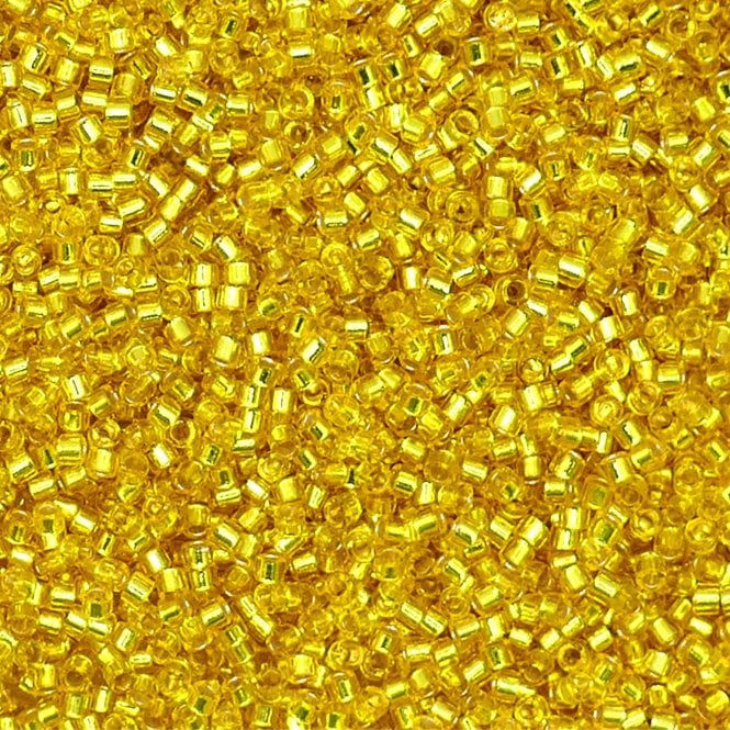  11/0 Delica Seed Beads - Silver Lined Yellow (DB145) - 5g