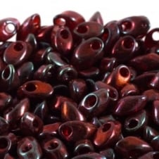 Miyuki 4x7mm Long Magatama Seed Beads - Cranberry Gold Lustre - 5g