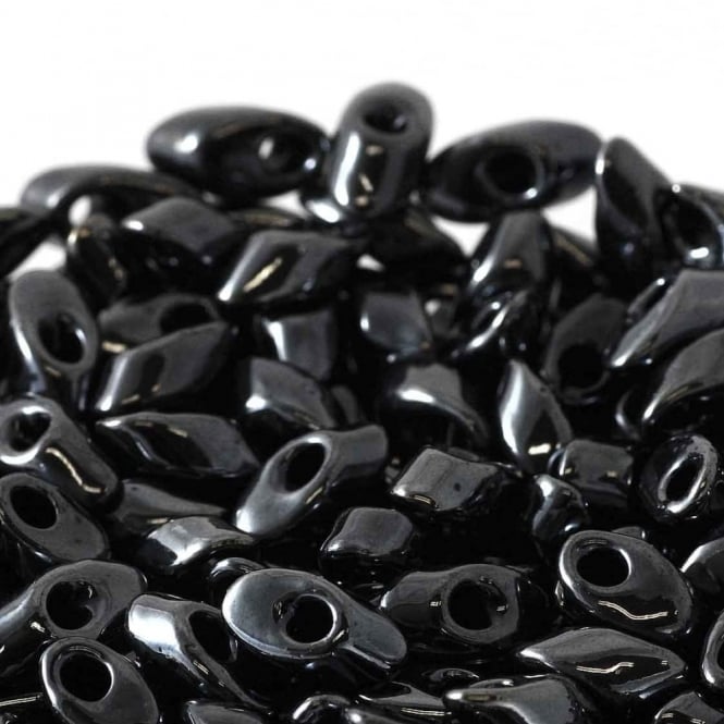  4x7mm Long Magatama Seed Beads - Gunmetal - 5g