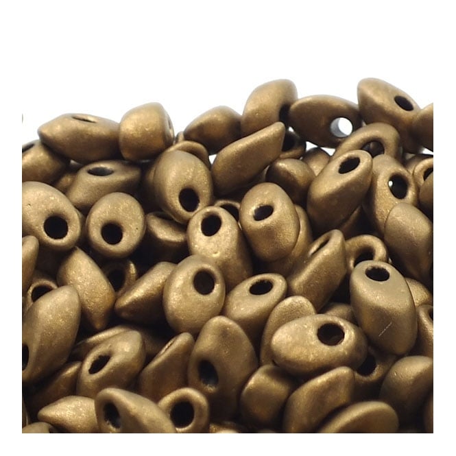  4x7mm Long Magatama Seed Beads - Matte Metallic Dark Bronze - 5g