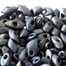 Miyuki 4x7mm Long Magatama Seed Beads - Matte Metallic Silver Grey - 5g