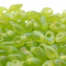 Miyuki 4x7mm Long Magatama Seed Beads - Matte Transparent Chartreuse AB - 5g