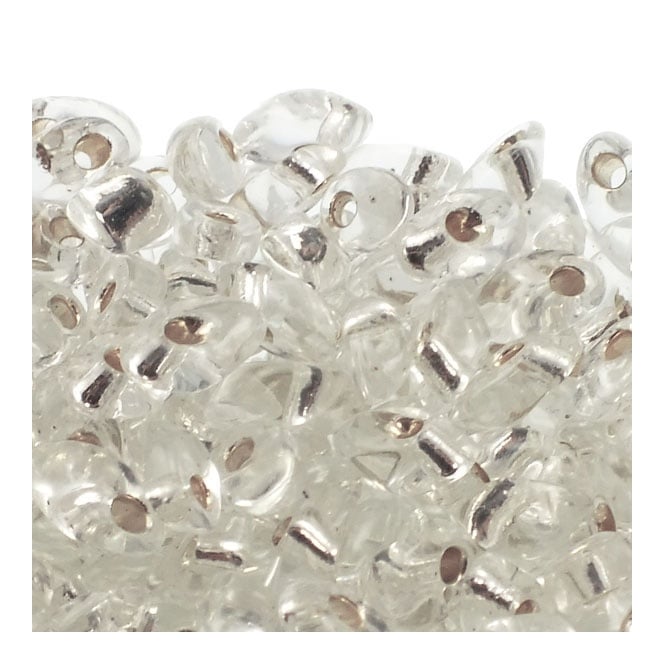  4x7mm Long Magatama Seed Beads - Silver Lined Crystal - 5g