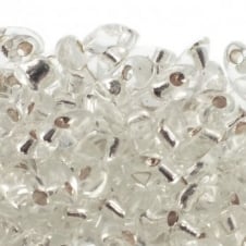Miyuki 4x7mm Long Magatama Seed Beads - Silver Lined Crystal - 5g