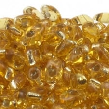 Miyuki 4x7mm Long Magatama Seed Beads - Silver Lined Gold - 5g