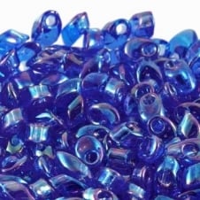 Miyuki 4x7mm Long Magatama Seed Beads - Trans Light Sapphire AB - 5g