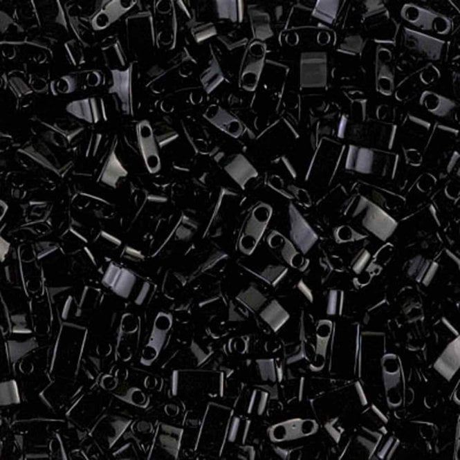  Half Tila Beads - Black - 5g