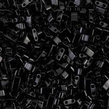 Miyuki Half Tila Beads - Black - 5g