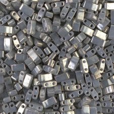 Miyuki Half Tila Beads - Galvanized Gray Luster - 5g