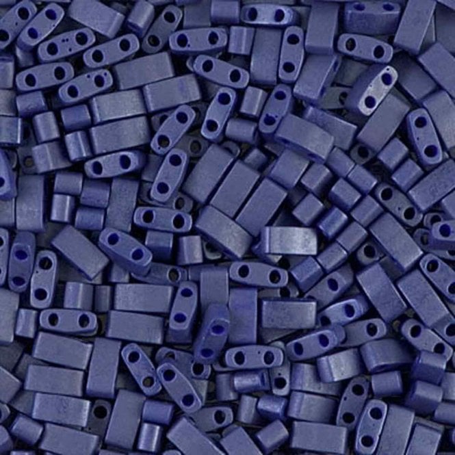 Half Tila Beads - Matte Opaque Cobalt Luster - 5g