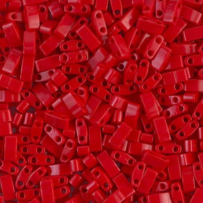  Half Tila Beads - Matte Opaque Red - 5g