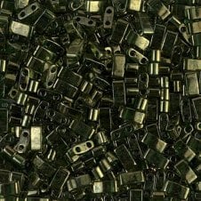 Miyuki Half Tila Beads - Olive Green Gold Luster - 5g