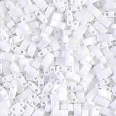 Miyuki Half Tila Beads - Opaque White - 5g