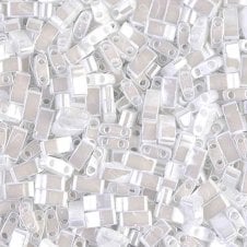 Miyuki Half Tila Beads - White Pearl - 5g