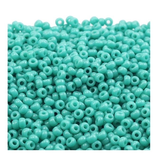  Seed Beads 11/0 - Frosted Opaque Turquoise Green - 10g