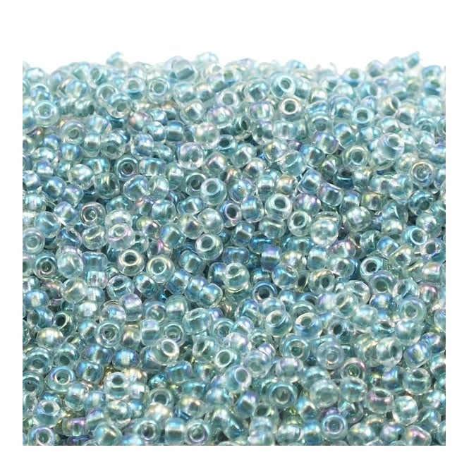  Seed Beads 11/0 - Lined Light Seafoam AB - 10g