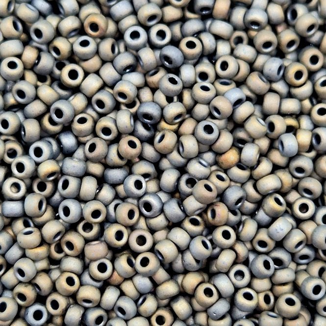  Seed Beads 11/0 - Matte Metallic Silver Grey - 10g