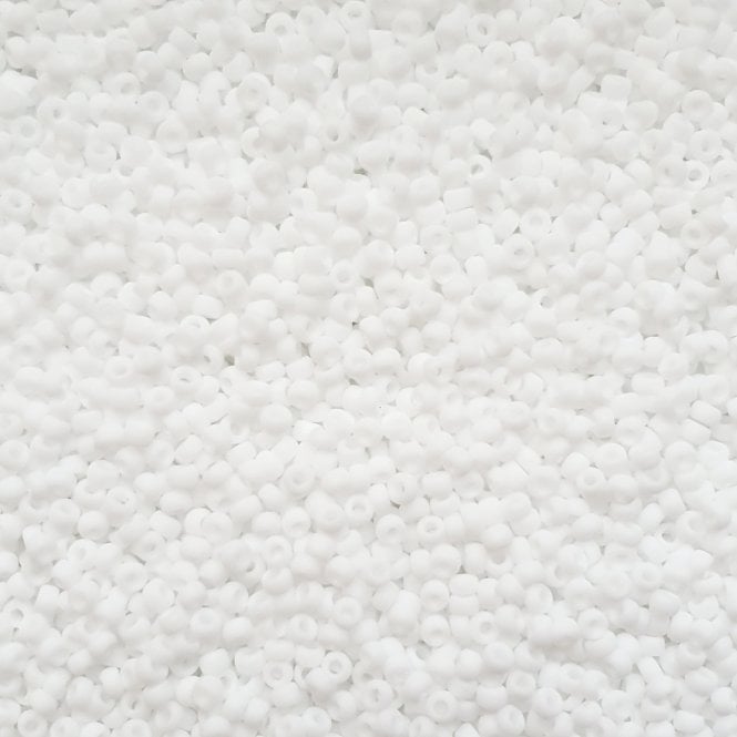 Seed Beads 11/0 - Matte Opaque White - 10g